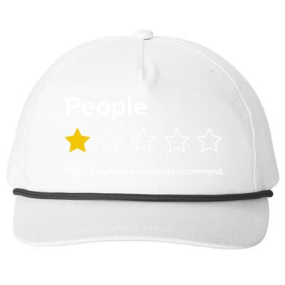 People F*cking Nightmare Would Not Recommend Funny Star Snapback Five-Panel Rope Hat