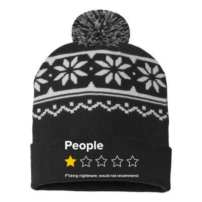 People F*cking Nightmare Would Not Recommend Funny Star USA-Made Snowflake Beanie