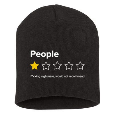 People F*cking Nightmare Would Not Recommend Funny Star Short Acrylic Beanie