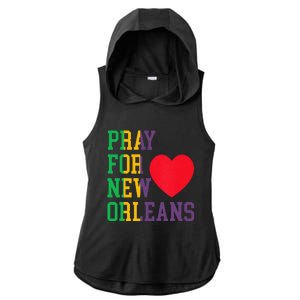 Pray For New Orleans Support Never Forget Nola Orleans Ladies PosiCharge Tri-Blend Wicking Draft Hoodie Tank