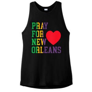 Pray For New Orleans Support Never Forget Nola Orleans Ladies PosiCharge Tri-Blend Wicking Tank