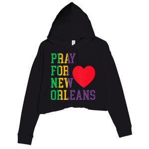 Pray For New Orleans Support Never Forget Nola Orleans Crop Fleece Hoodie