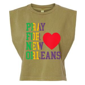 Pray For New Orleans Support Never Forget Nola Orleans Garment-Dyed Women's Muscle Tee