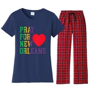 Pray For New Orleans Support Never Forget Nola Orleans Women's Flannel Pajama Set