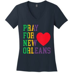 Pray For New Orleans Support Never Forget Nola Orleans Women's V-Neck T-Shirt