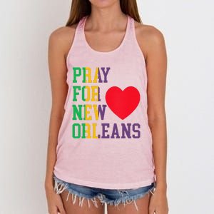 Pray For New Orleans Support Never Forget Nola Orleans Women's Knotted Racerback Tank