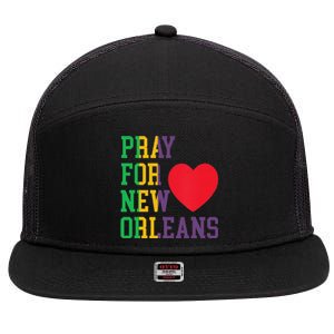 Pray For New Orleans Support Never Forget Nola Orleans 7 Panel Mesh Trucker Snapback Hat