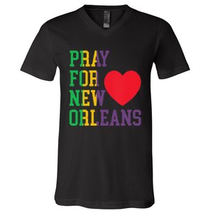 Pray For New Orleans Support Never Forget Nola Orleans V-Neck T-Shirt