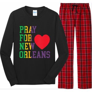 Pray For New Orleans Support Never Forget Nola Orleans Long Sleeve Pajama Set