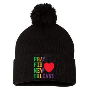 Pray For New Orleans Support Never Forget Nola Orleans Pom Pom 12in Knit Beanie