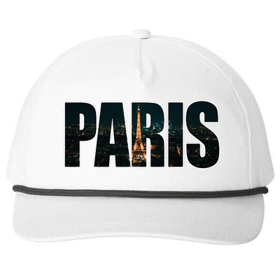 Paris France Night Skyline Urban Photography Snapback Five-Panel Rope Hat