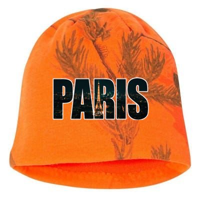 Paris France Night Skyline Urban Photography Kati - Camo Knit Beanie