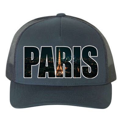 Paris France Night Skyline Urban Photography Yupoong Adult 5-Panel Trucker Hat