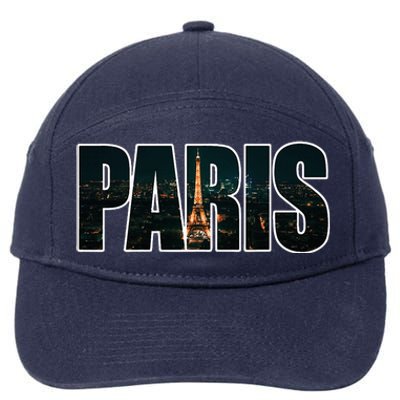 Paris France Night Skyline Urban Photography 7-Panel Snapback Hat