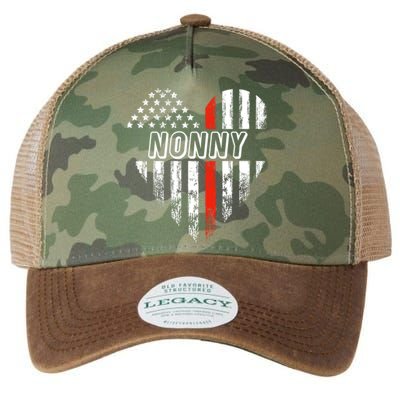 Proud Firefighter Nonny American Flag Heart Gift Legacy Tie Dye Trucker Hat