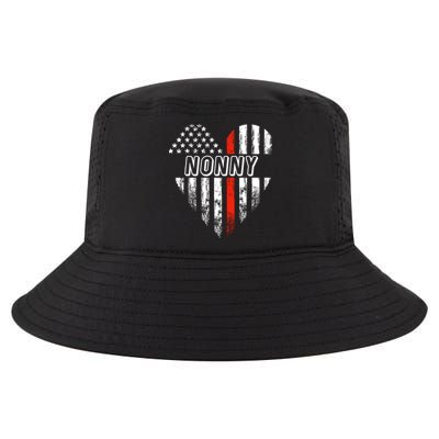 Proud Firefighter Nonny American Flag Heart Gift Cool Comfort Performance Bucket Hat