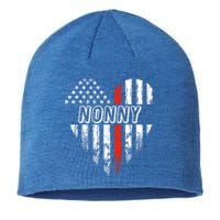 Proud Firefighter Nonny American Flag Heart Gift Sustainable Beanie