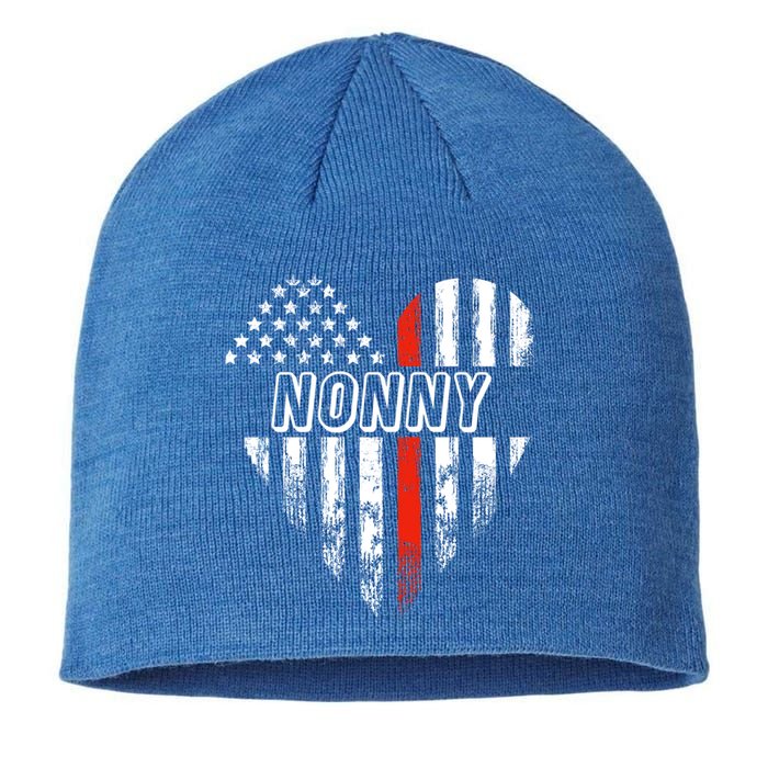 Proud Firefighter Nonny American Flag Heart Gift Sustainable Beanie