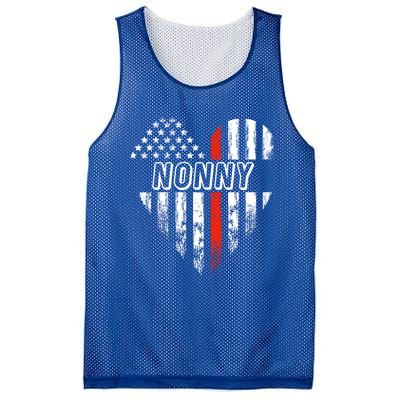 Proud Firefighter Nonny American Flag Heart Gift Mesh Reversible Basketball Jersey Tank