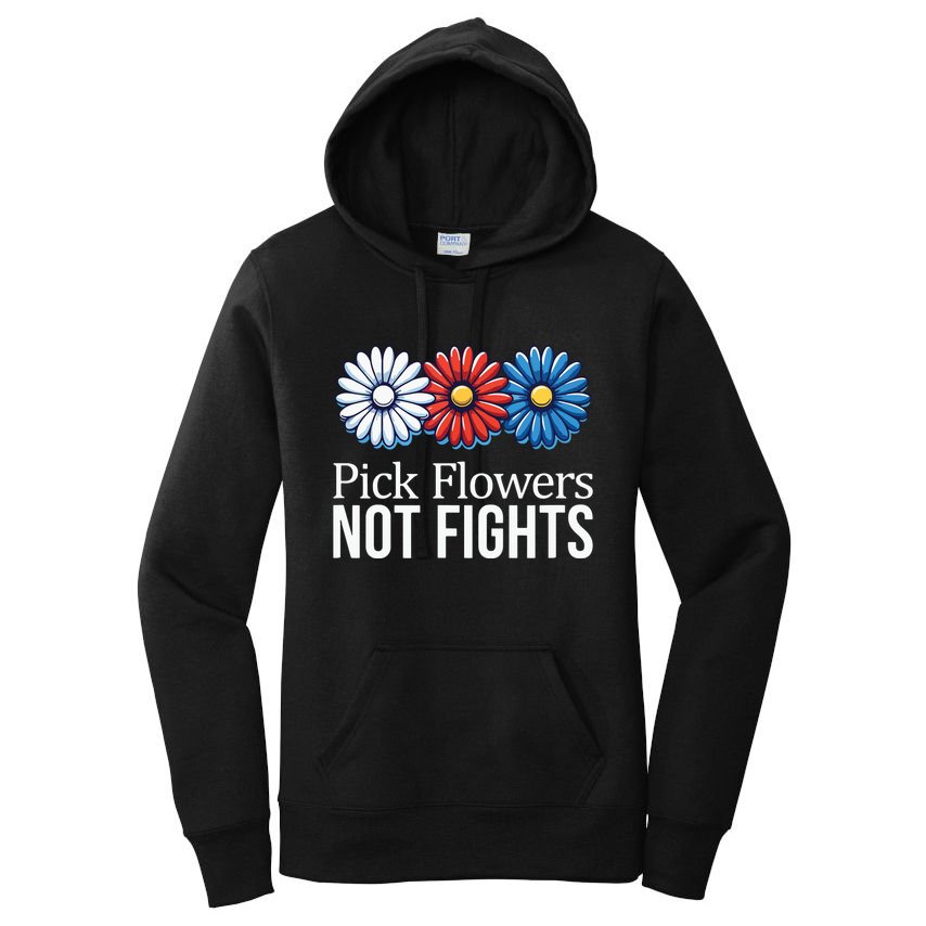 Pick Flowers Not Fights Women's Pullover Hoodie