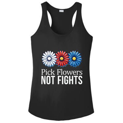 Pick Flowers Not Fights Ladies PosiCharge Competitor Racerback Tank