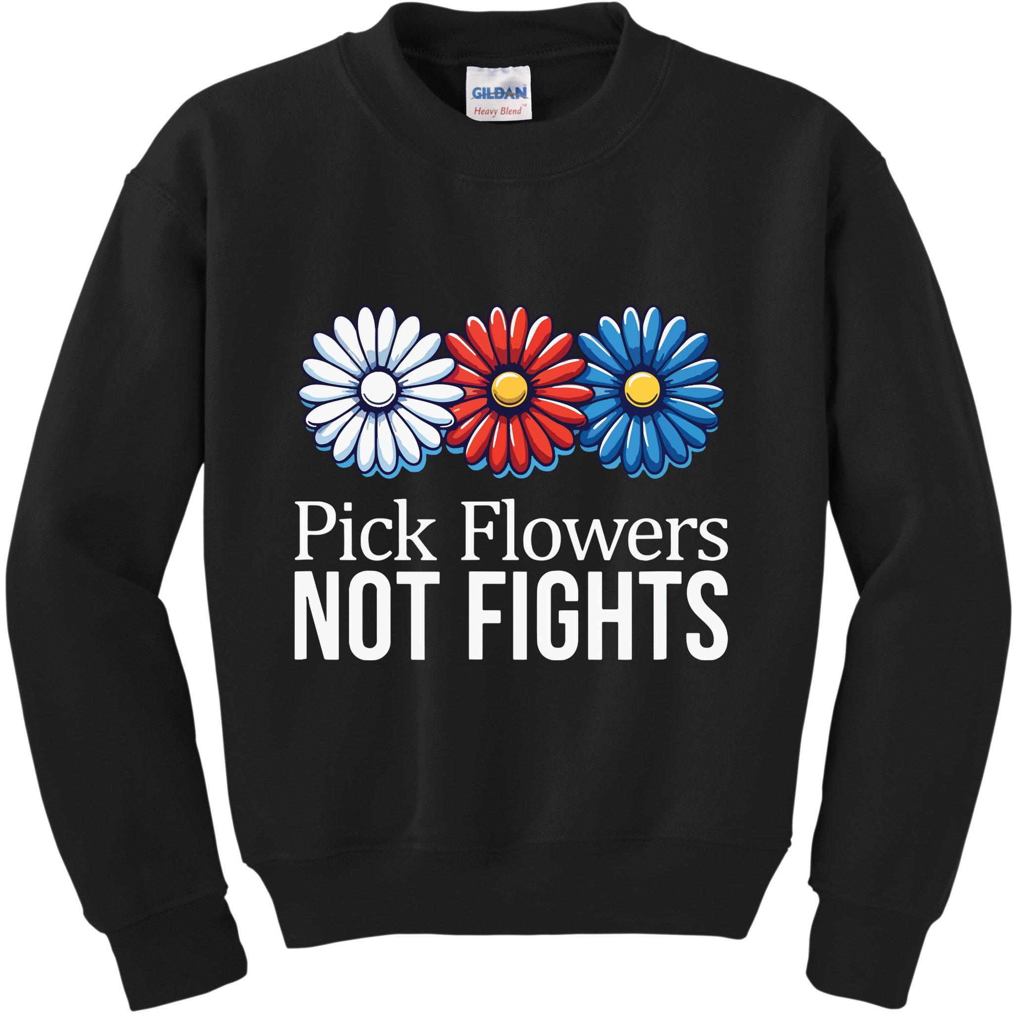 Pick Flowers Not Fights Kids Sweatshirt