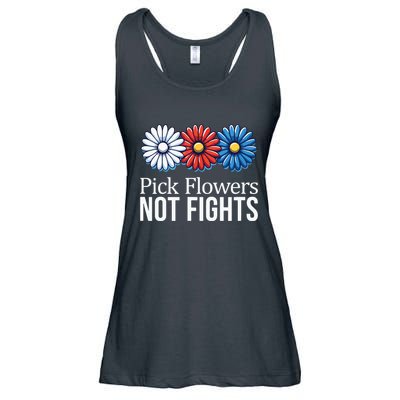 Pick Flowers Not Fights Ladies Essential Flowy Tank