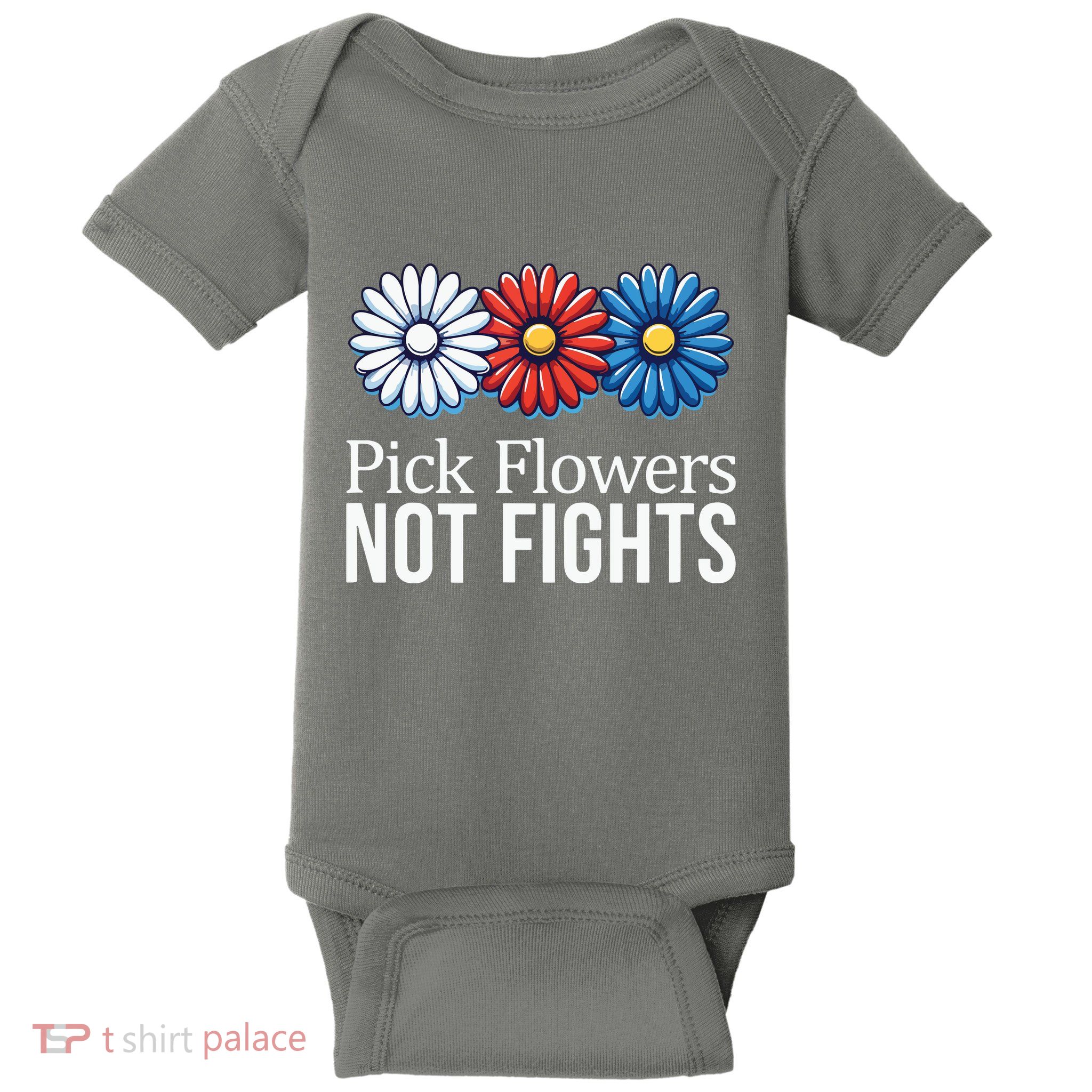 Pick Flowers Not Fights Baby Bodysuit