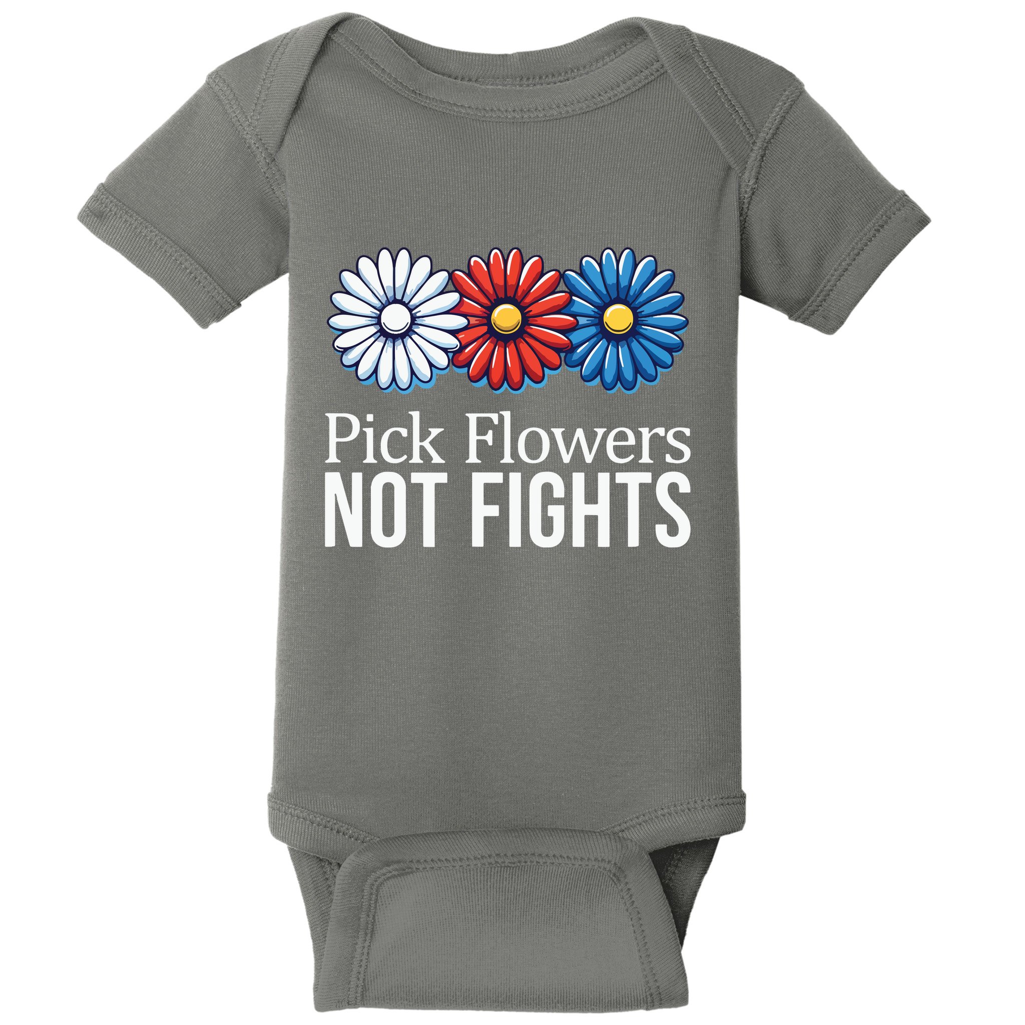 Pick Flowers Not Fights Baby Bodysuit