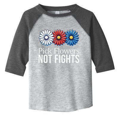 Pick Flowers Not Fights Toddler Fine Jersey T-Shirt