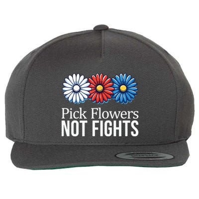 Pick Flowers Not Fights Wool Snapback Cap