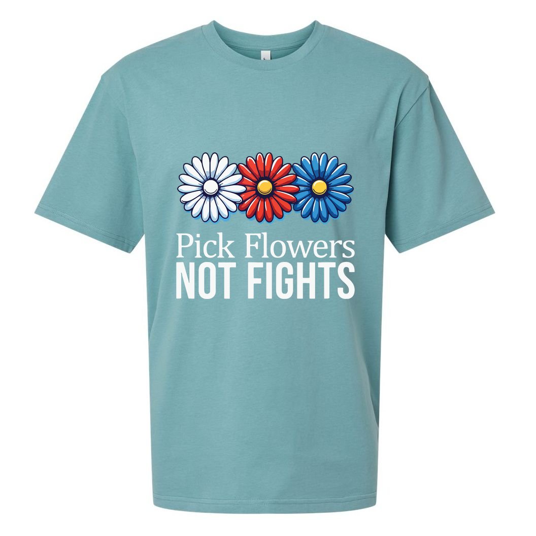 Pick Flowers Not Fights Sueded Cloud Jersey T-Shirt
