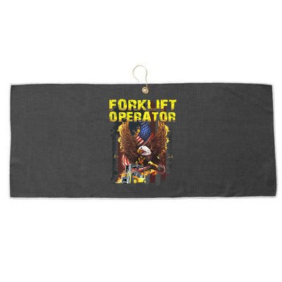 Proud Forklift Operator Large Microfiber Waffle Golf Towel