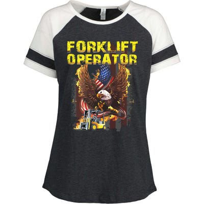 Proud Forklift Operator Enza Ladies Jersey Colorblock Tee