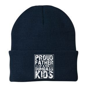 Proud Father Of A Few Dumbass Kids Funny Gift For Fathers Knit Cap Winter Beanie