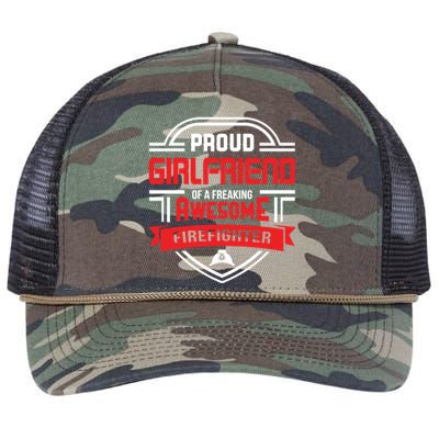 Proud Friend Of A Freaking Awesome Firefighter Gift Retro Rope Trucker Hat Cap