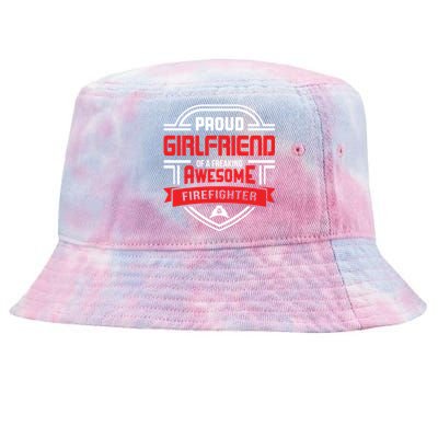 Proud Friend Of A Freaking Awesome Firefighter Gift Tie-Dyed Bucket Hat