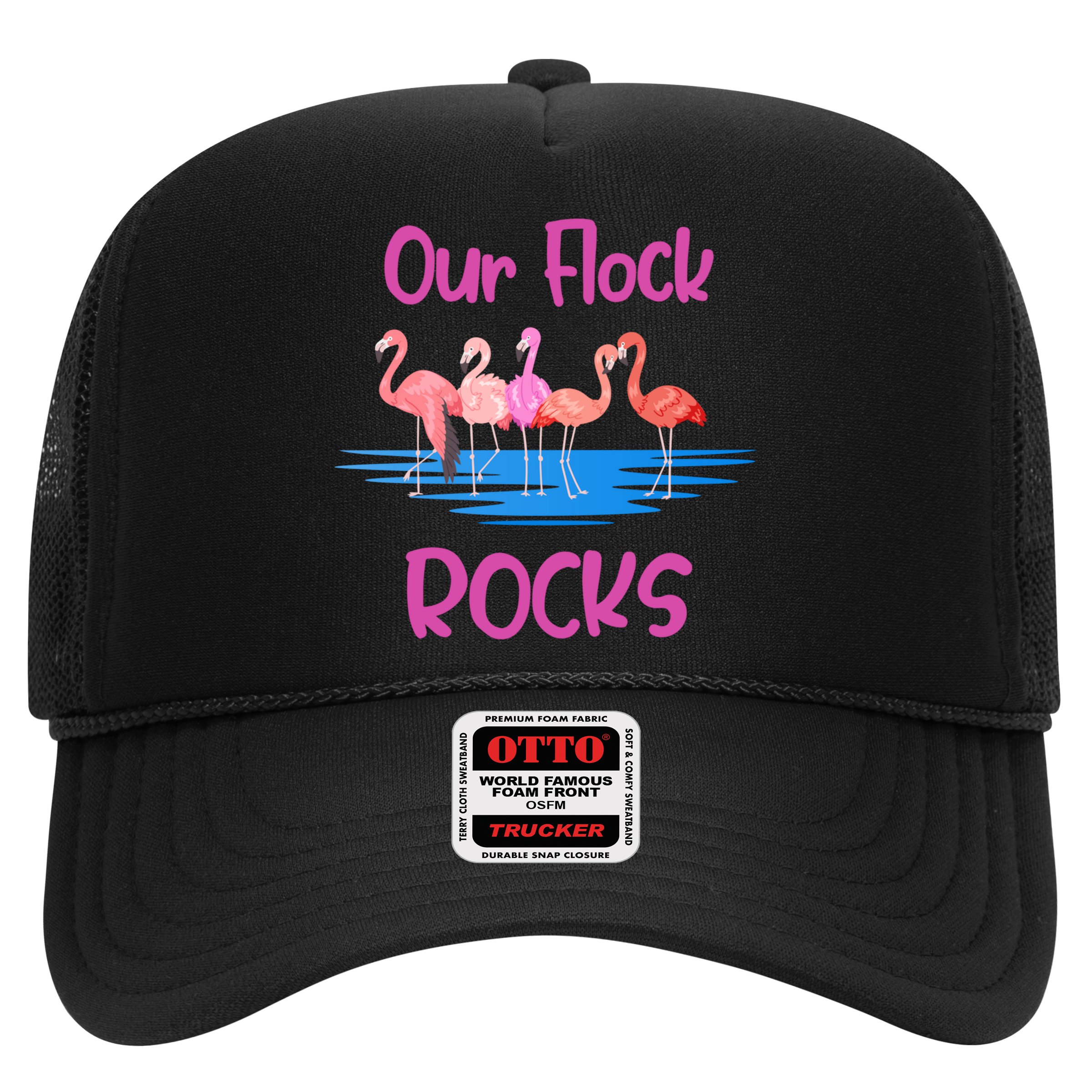 Pink Flamingo Our Flock Rocks Family Group Vacation Gift Hat