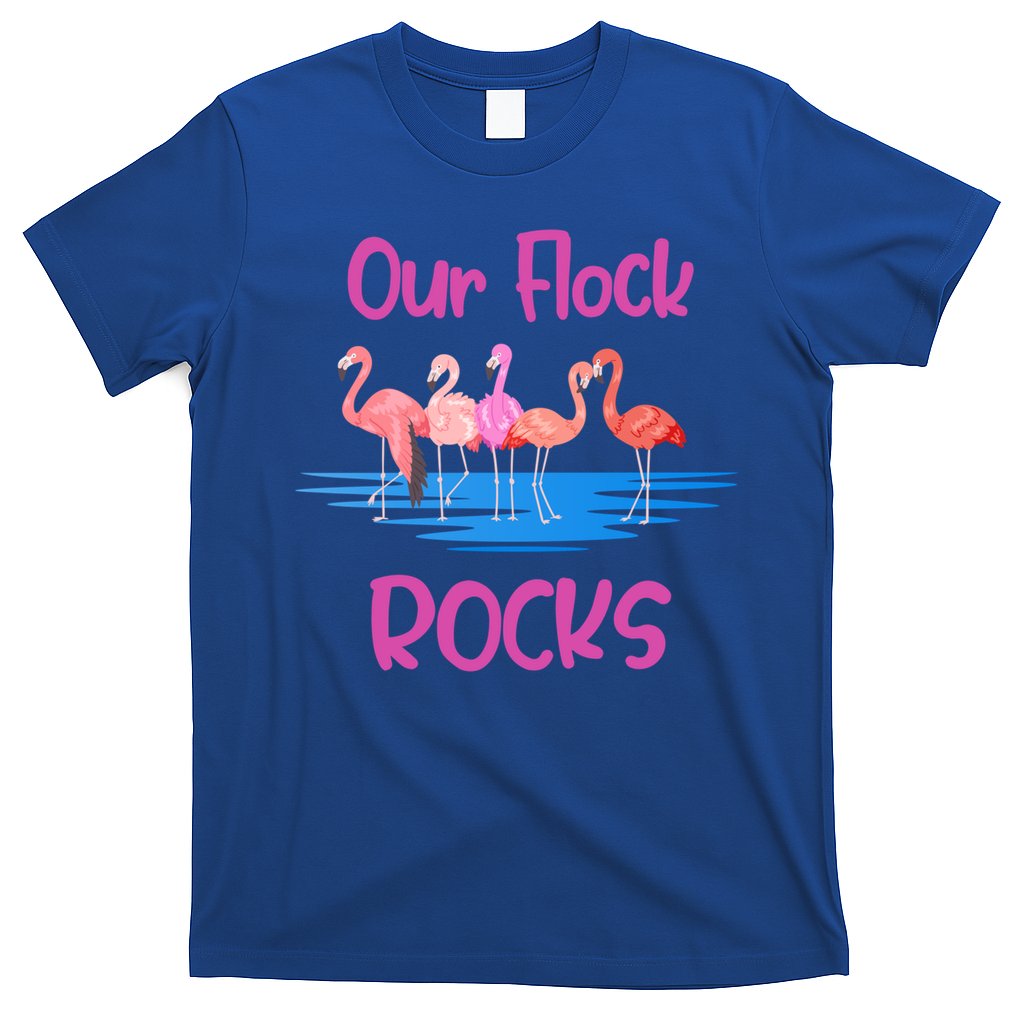 Pink Flamingo Our Flock Rocks Family Group Vacation Gift T-Shirt