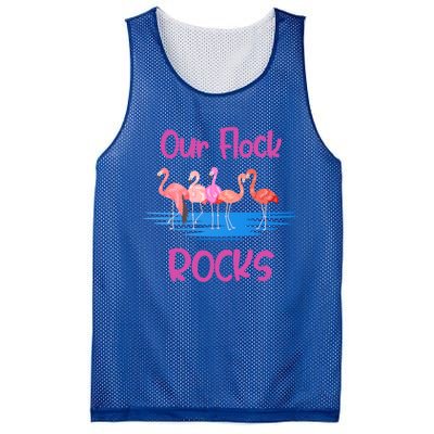 Pink Flamingo Our Flock Rocks Family Group Vacation Gift Mesh Reversible Basketball Jersey Tank