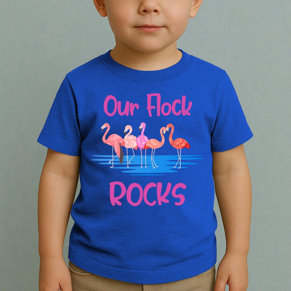 Pink Flamingo Our Flock Rocks Family Group Vacation Gift Toddler T-Shirt