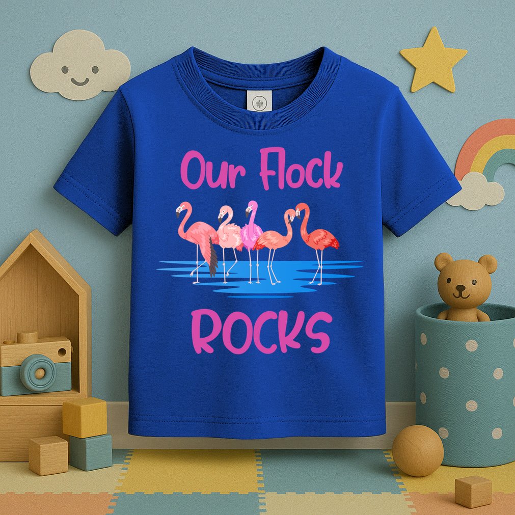 Pink Flamingo Our Flock Rocks Family Group Vacation Gift Toddler T-Shirt