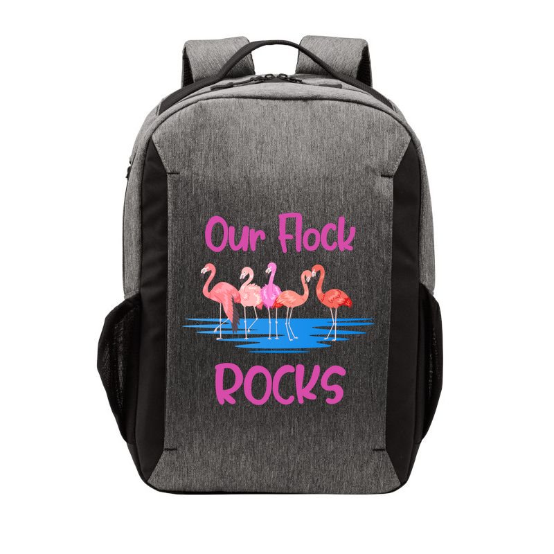 Pink Flamingo Our Flock Rocks Family Group Vacation Gift Vector Backpack