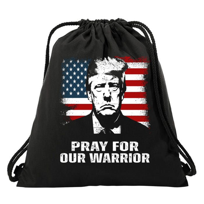 Pray For Our Warrior Pray For Trump Trending Drawstring Bag