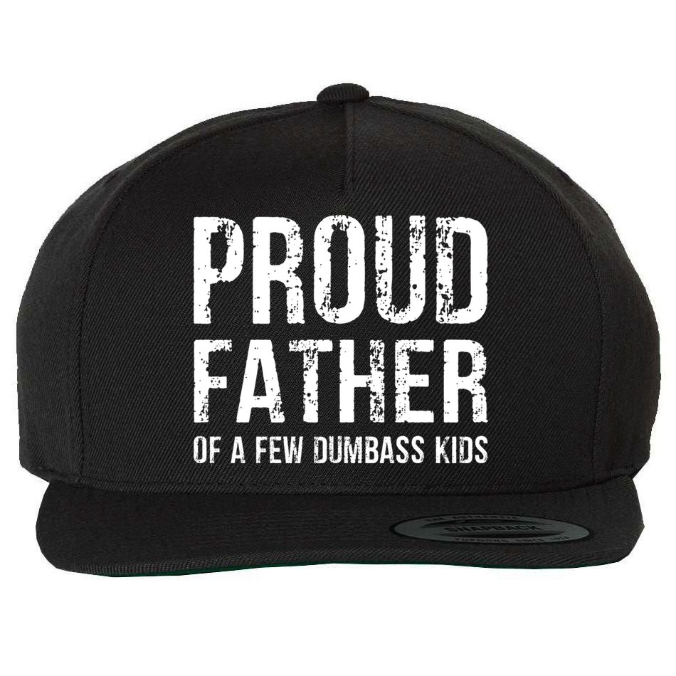 Proud Father Of A Few Dumbass Meaningful Gift Wool Snapback Cap