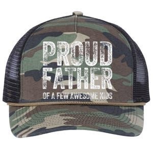 Proud Father Of A Few Awesome Funny Fathers Day Retro Rope Trucker Hat Cap