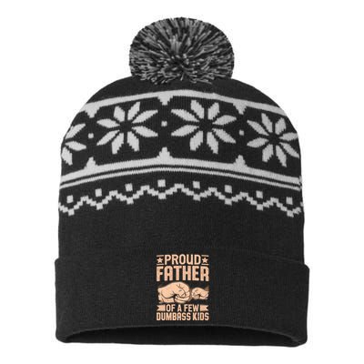 Proud Father Of A Few Dumbass USA-Made Snowflake Beanie