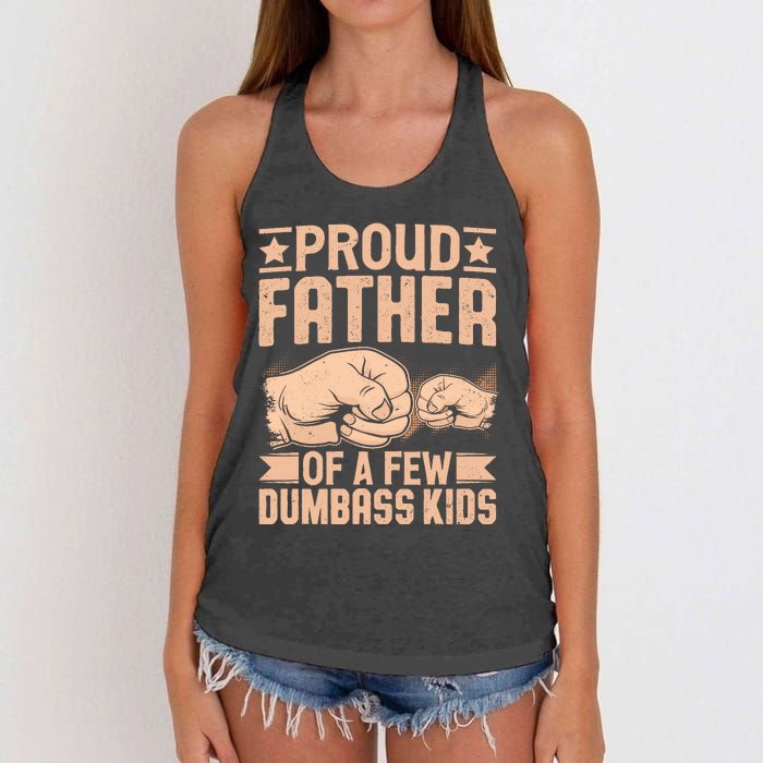 Proud Father Of A Few Dumbass Women's Knotted Racerback Tank