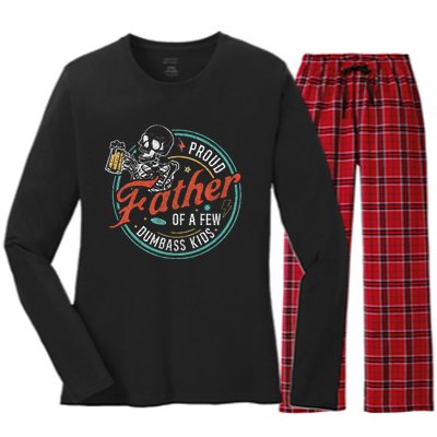 Proud Father Of A Few Dumbass Women's Long Sleeve Flannel Pajama Set 