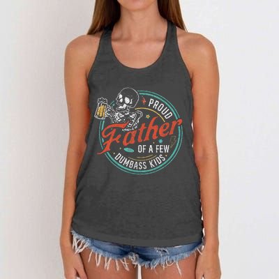 Proud Father Of A Few Dumbass Women's Knotted Racerback Tank